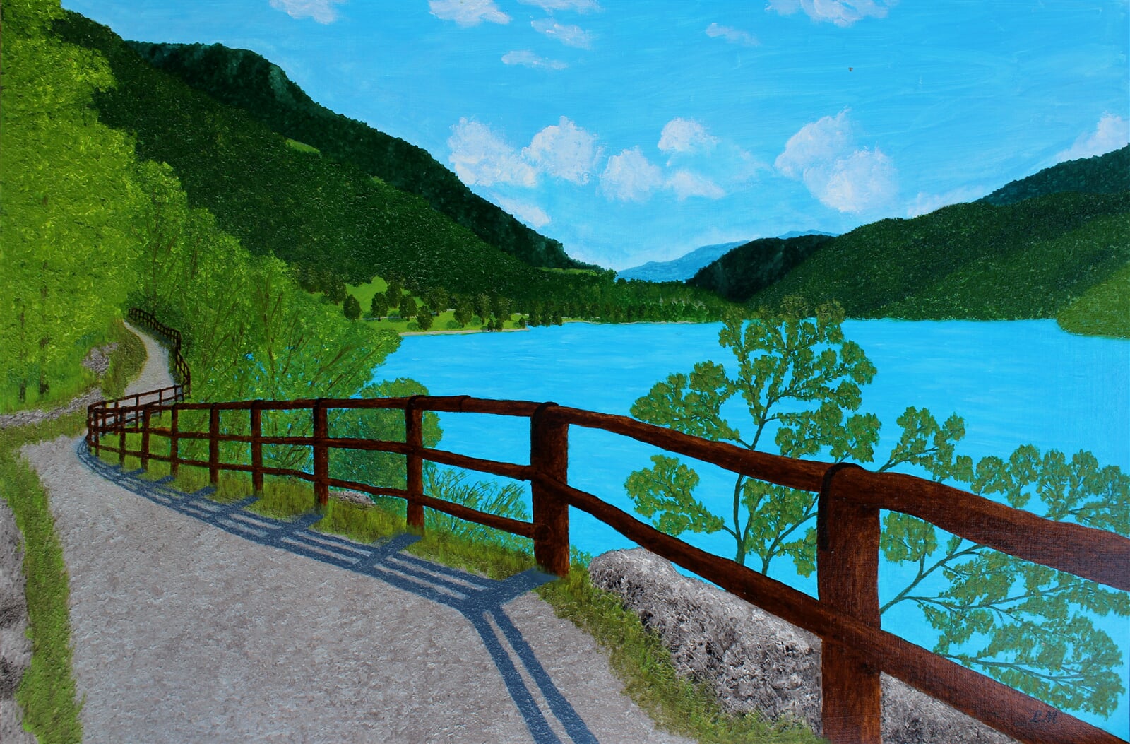 Mila Laštovička: Ledrenské jezero - „Lago di Ledro“, 60 × 90 cm