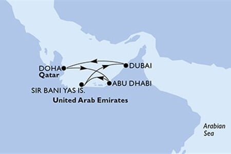 MSC Euribia - Arabské emiráty, Katar (z Abú Dhabí)