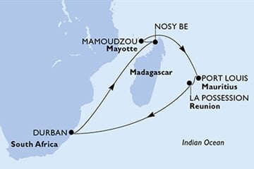 MSC Opera - Jihoafrická r., Madagaskar, Mayotte, Mauritius, Réunion (Durban)