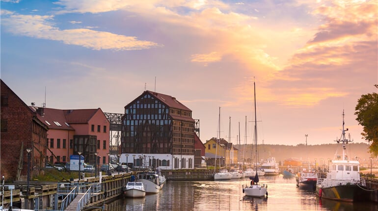 Západ slunce nad příslaven Klaipeda