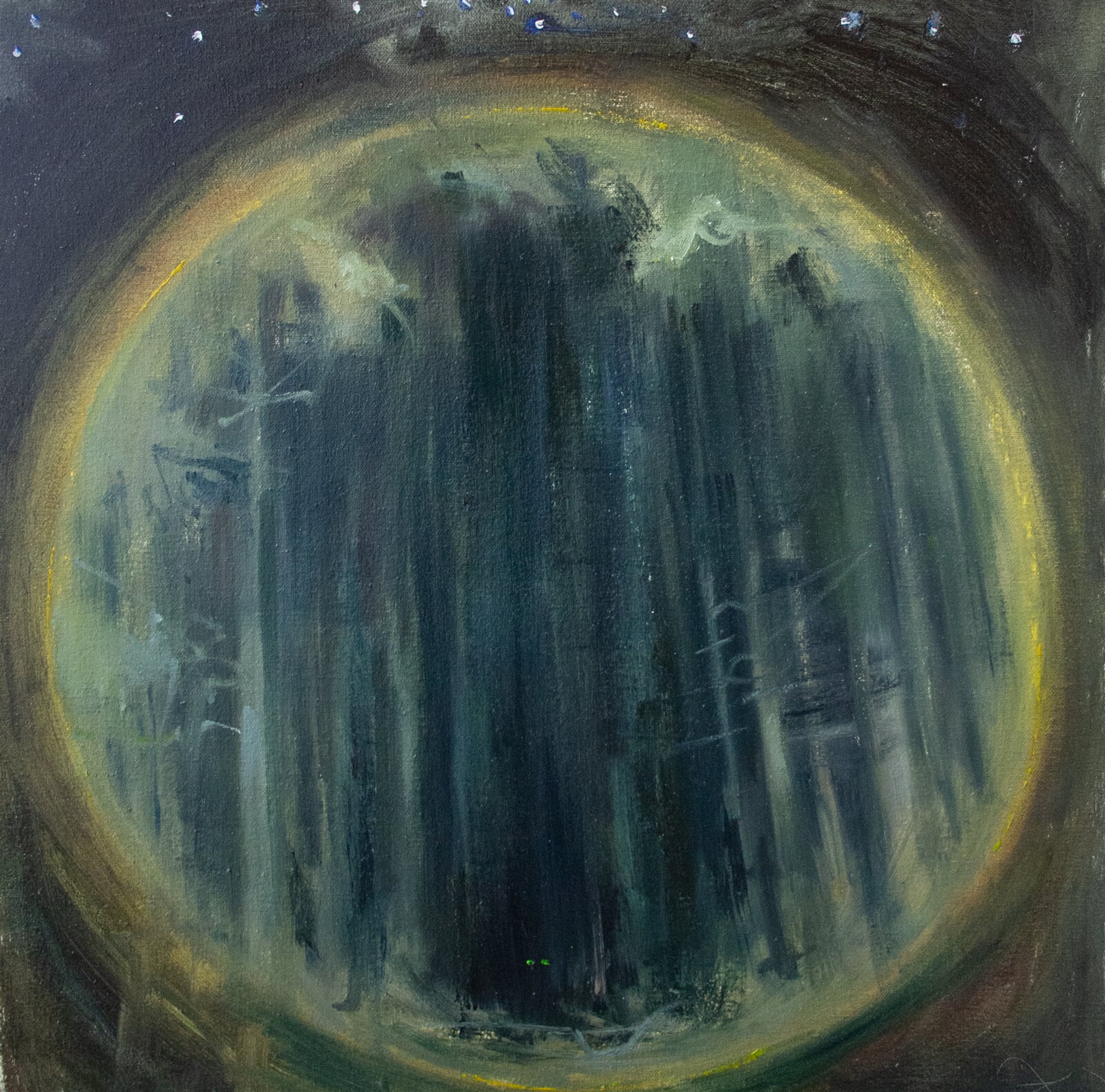 Adéla Topolová: Světlo baterky, 46 × 46 cm