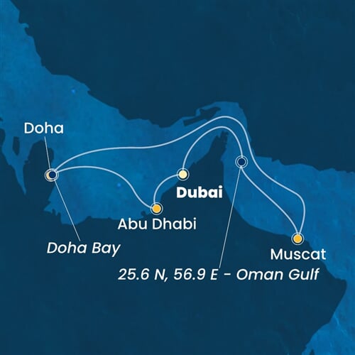 Trasa plavby CSM-DXB07A2H