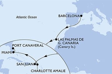 MSC Grandiosa - Španělsko, Portoriko, Panenské o. (americké), USA (z Barcelony)