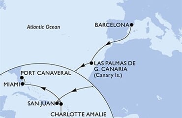 MSC Grandiosa - Španělsko, Portoriko, Panenské o. (americké), USA (z Barcelony)