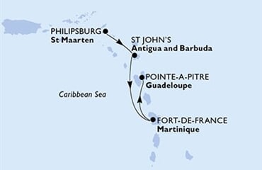 MSC Virtuosa - Nizozemské Antily, Antigua a Barbuda, Martinik, Guadeloupe (Philipsburg)