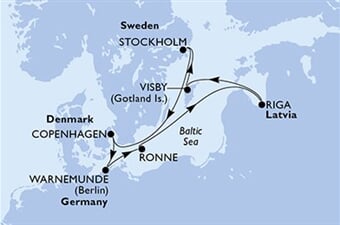 MSC Magnifica - Německo, Dánsko, Lotyšsko, Švédsko (Warnemünde)