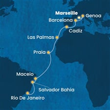 Costa Diadema - Francie, Itálie, Španělsko, Brazílie (z Marseille)