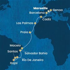 Costa Diadema - Francie, Itálie, Španělsko, Brazílie (z Marseille)