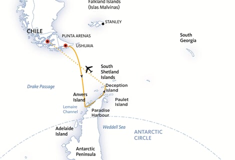 Antarctic Express: Cruise South, Fly North (World Explorer)