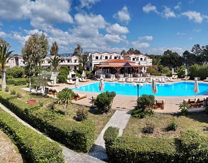 Hotel Pasiphae - Lesbos: fotografie vybavení exteriérů a interiérů ubytování.