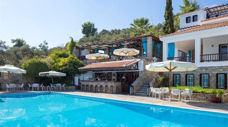 Hotel Aegean Suites: fotografie vybavení exteriérů a interiérů ubytování.