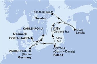MSC Magnifica - Dánsko, Švédsko, Německo, Polsko, Lotyšsko (z Kodaně)
