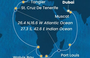 Costa Smeralda - Arabské emiráty, Omán, Mauritius, Jihoafrická r., Namíbie, ... (z Dubaje)