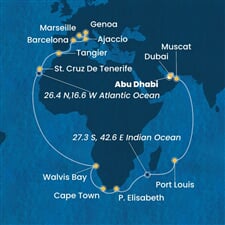 Costa Smeralda - Arabské emiráty, Omán, Mauritius, Jihoafrická r., Namíbie, ... (z Abú Dhabí)