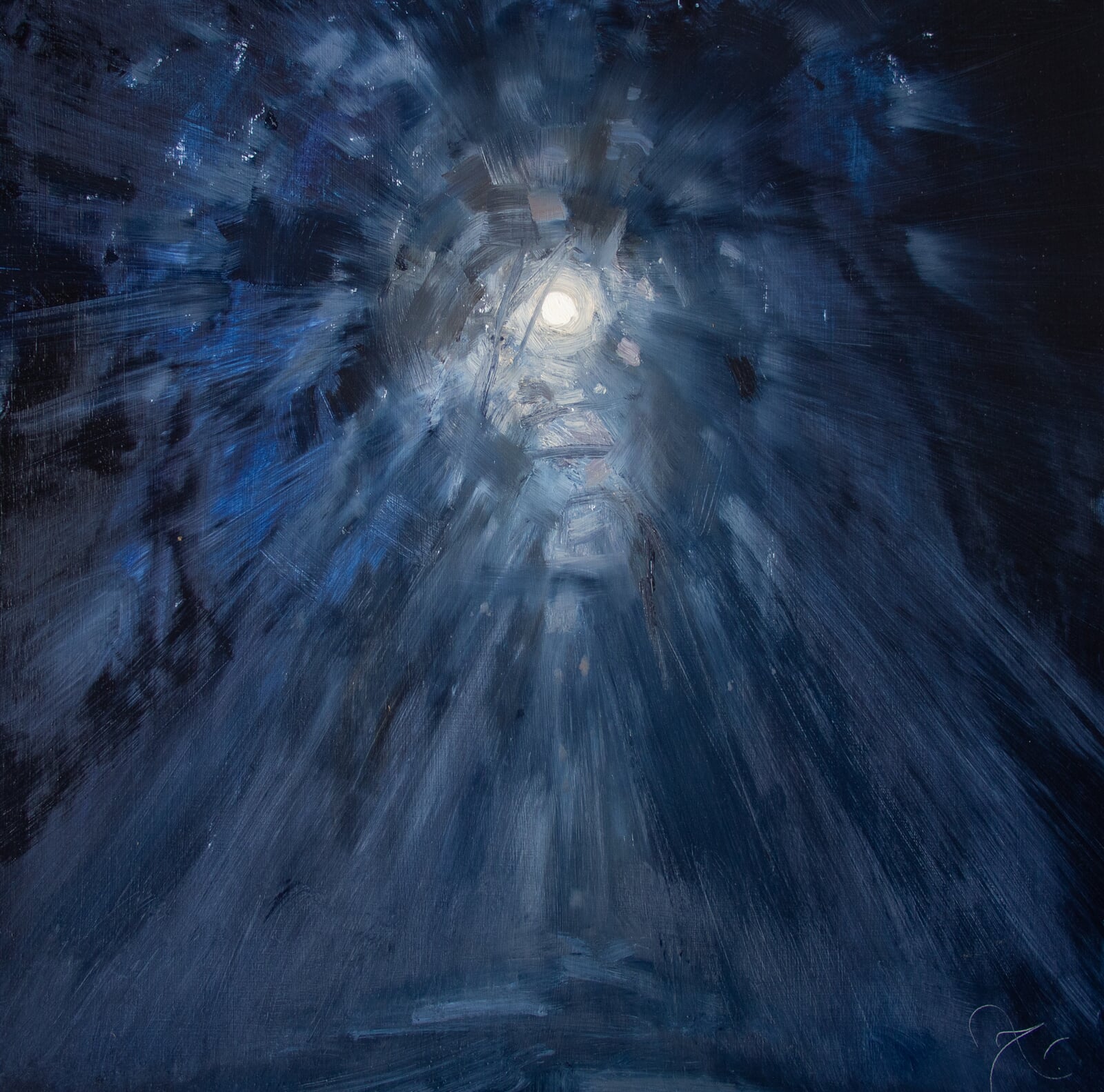 Adéla Topolová: Noční slunce, 60 × 60 cm