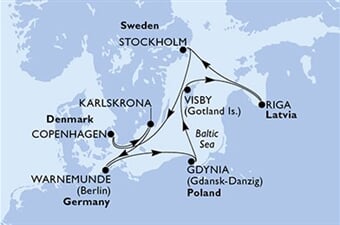 MSC Magnifica - Dánsko, Švédsko, Německo, Polsko, Lotyšsko (z Kodaně)