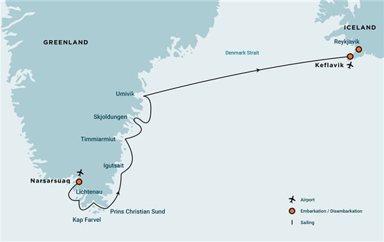 Trasa plavby Oceanwide Expedition OW-PLA12-25