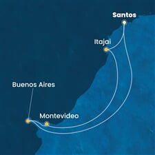 Costa Diadema - Brazílie, Uruguay, Argentina (Santos)