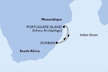 MSC OPERA - Dél-Afrika, Mozambik (a Durban-ból)