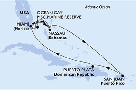 MSC SEASCAPE - Amerikai Egyesült Államok, Bahamaszigetek, Puerto Rico, Dominikai Köztársaság (a Miami-ből)