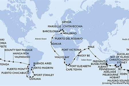 MSC MAGNIFICA - Argentina, Falklandy, Chile, Pitcairn, Franc. Polynésie, ... (Buenos Aires)