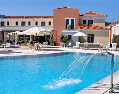 Aparthotel Theofilos Superior Resort: fotografie vybavení exteriérů a interiérů ubytování.