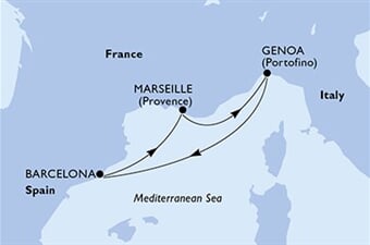 MSC Splendida - Španělsko, Francie, Itálie (z Barcelony)