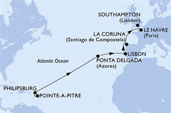 MSC Virtuosa - Guadeloupe, Nizozemské Antily, Portugalsko, Španělsko, Francie, ... (Pointe-a-Pitre)