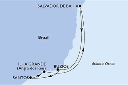 MSC PREZIOSA - Brazília (a Santos-ból)