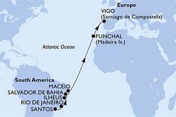 MSC PREZIOSA - Brazília, Portúgalia, Spanyolország (a Santos-ból)