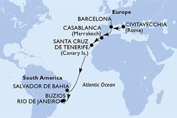 MSC ARMONIA - Itálie, Španělsko, Maroko, Brazílie (z Civitavecchie)