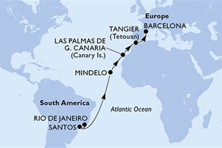 MSC ARMONIA - Brazílie, Kapverdy, Španělsko, Maroko (z Rio de Janeira)