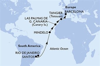 MSC Armonia - Brazílie, Kapverdy, Španělsko, Maroko (z Rio de Janeira)