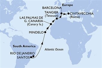MSC Armonia - Brazílie, Kapverdy, Španělsko, Maroko, Itálie (z Rio de Janeira)