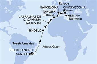 MSC Armonia - Brazílie, Kapverdy, Španělsko, Maroko, Itálie (z Rio de Janeira)