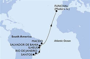 MSC Preziosa - Brazílie, Portugalsko (Santos)