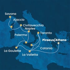 Costa Fascinosa - Řecko, Malta, Itálie, Tunisko, Francie (z Pirea)