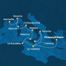 Costa Fascinosa - Řecko, Malta, Itálie, Tunisko, Francie (z Pirea)