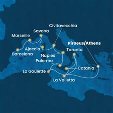 Costa Fascinosa - Řecko, Malta, Itálie, Tunisko, Francie, ... (z Pirea)