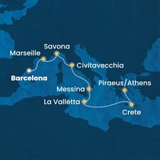 Costa Fortuna - Španělsko, Francie, Itálie, Malta, Řecko (z Barcelony)