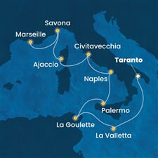 Costa Fascinosa - Malta, Tunisko, Itálie, Francie (Taranto)
