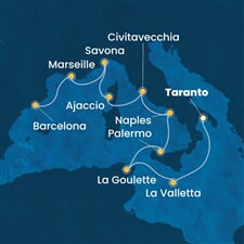 Costa Fascinosa - Malta, Tunisko, Itálie, Francie, Španělsko (Taranto)
