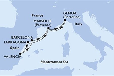 MSC SPLENDIDA - Olaszország, Franciaország, Spanyolország (a Genova-ből)