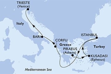 MSC FANTASIA - Görögország, Törökország, Olaszország (a Pireusz-ből)