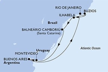 MSC Fantasia - Uruguay, Argentina, Brazílie (Montevideo)