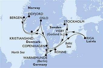 MSC Magnifica - Dánsko, Německo, Norsko, Lotyšsko, Švédsko (z Kodaně)