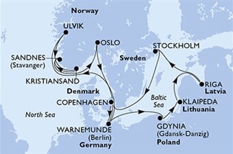 MSC Magnifica - Německo, Norsko, Dánsko, Polsko, Litva, ... (Warnemünde)