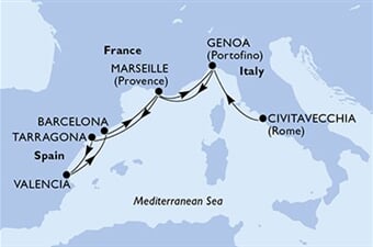 MSC Splendida - Itálie, Francie, Španělsko (z Civitavecchie)