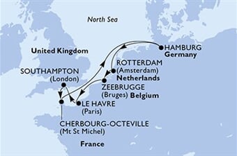 MSC Poesia - Francie, Velká Británie, Německo, Nizozemí, Belgie (Le Havre)