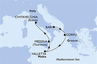 MSC Fantasia - Itálie, Řecko, Malta (Bari)